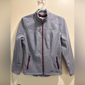 Shyanne Gray Lightweight Jacket with Maroon Accents